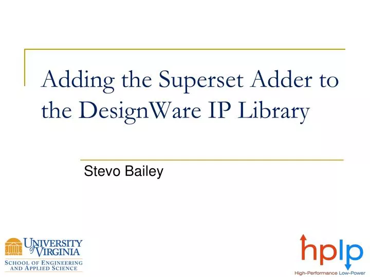 adding the superset adder to the designware ip library