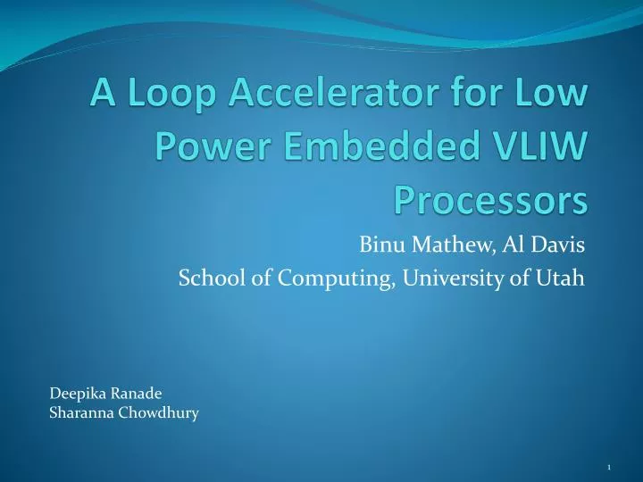 a loop accelerator for low power embedded vliw processors