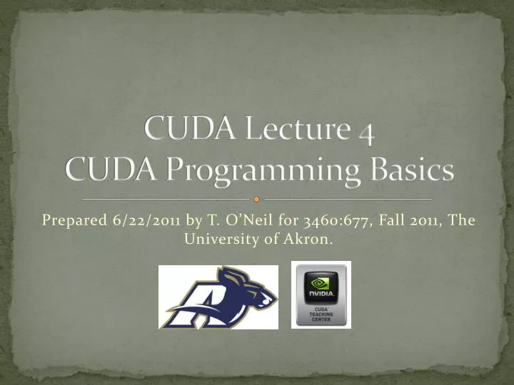 cuda lecture 4 cuda programming basics