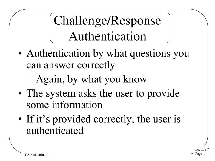 challenge response authentication