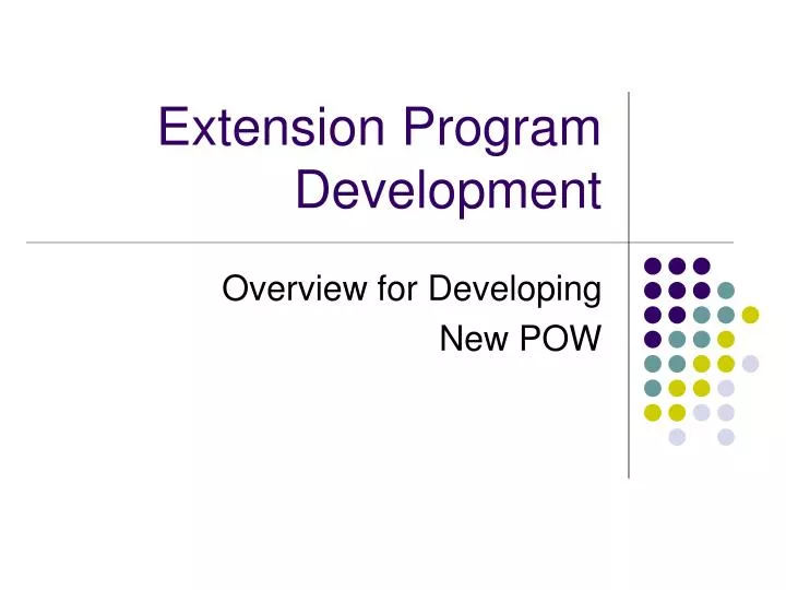 extension program development