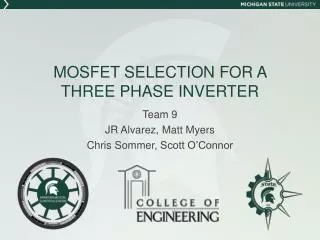 MOSFET SELECTION FOR A THREE PHASE INVERTER