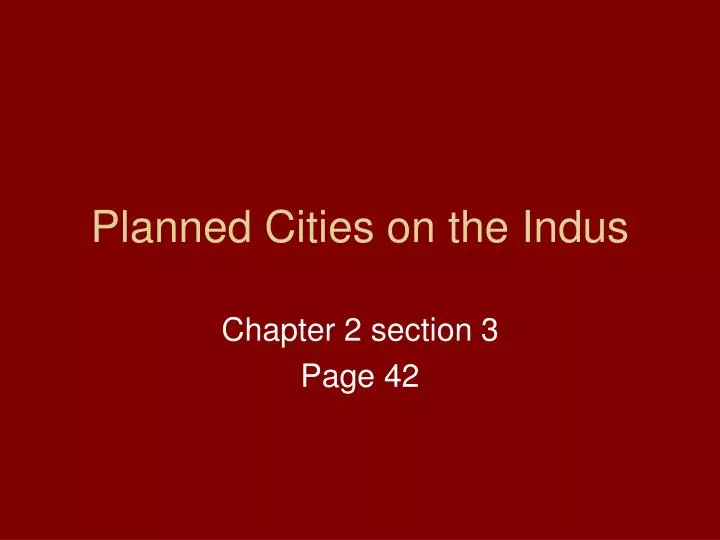 planned cities on the indus