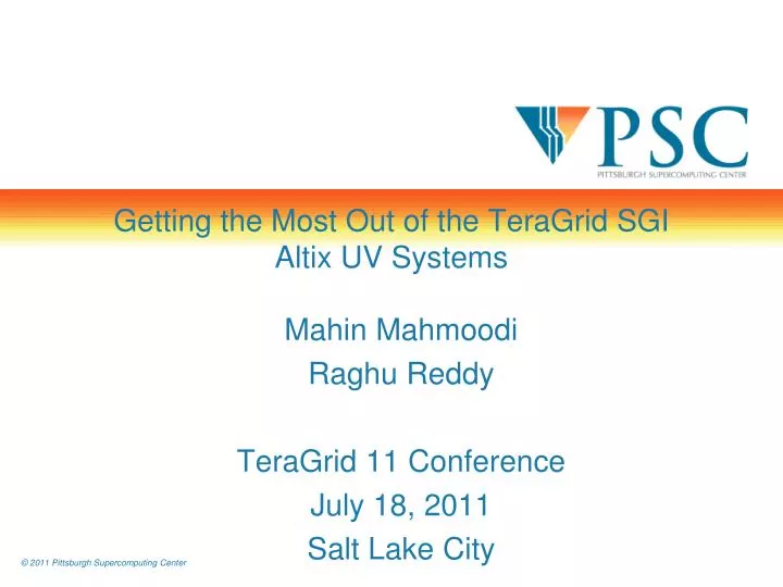 getting the most out of the teragrid sgi altix uv systems