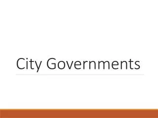 City Governments