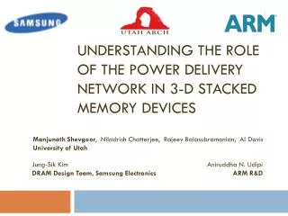 Understanding the role of the Power delivery network in 3-d stacked memory devices