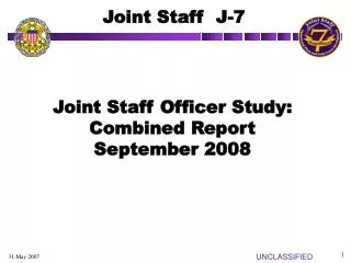 Joint Staff Officer Study: Combined Report September 2008
