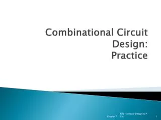 Combinational Circuit Design: Practice