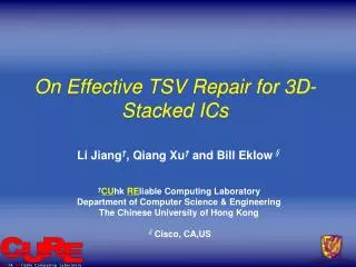 On Effective TSV Repair for 3D-Stacked ICs