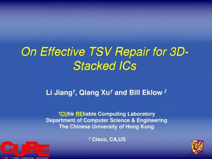 on effective tsv repair for 3d stacked ics