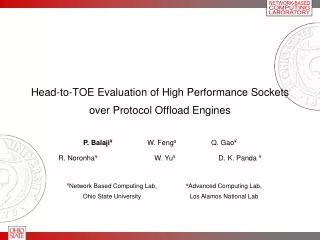 Head-to-TOE Evaluation of High Performance Sockets over Protocol Offload Engines