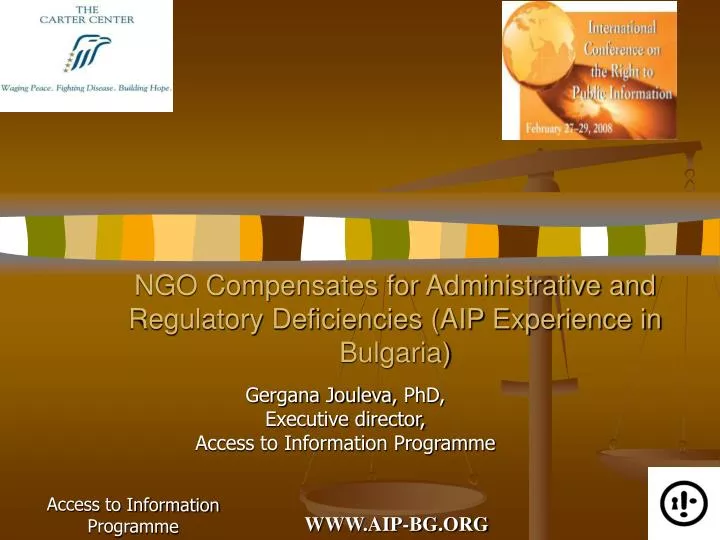 ngo compensates for administrative and regulatory deficiencies aip experience in bulgaria