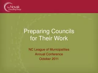 Preparing Councils for Their Work