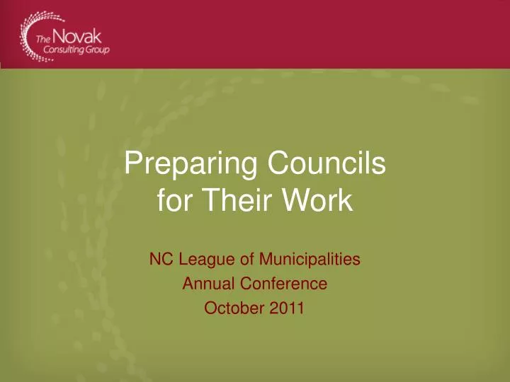 preparing councils for their work