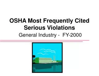 OSHA Most Frequently Cited Serious Violations General Industry - FY-2000