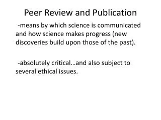 peer review and publication