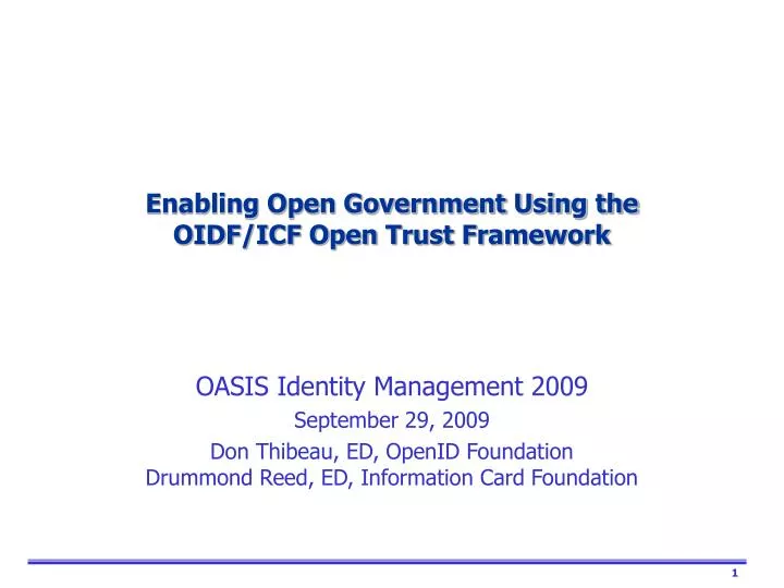 enabling open government using the oidf icf open trust framework