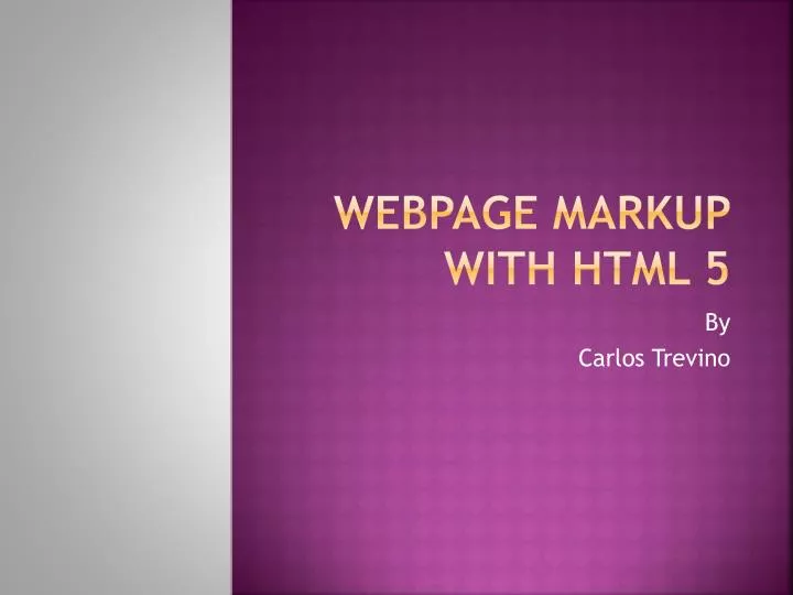 webpage markup with html 5