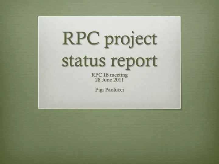 rpc project status report