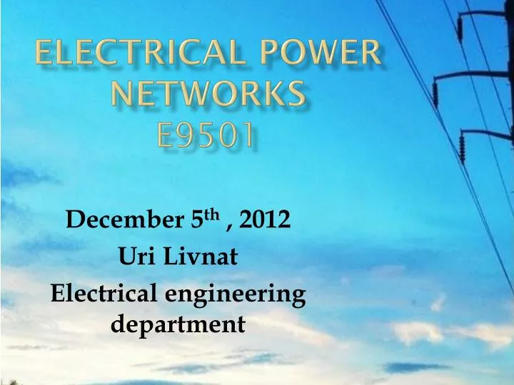 electrical power networks e9501