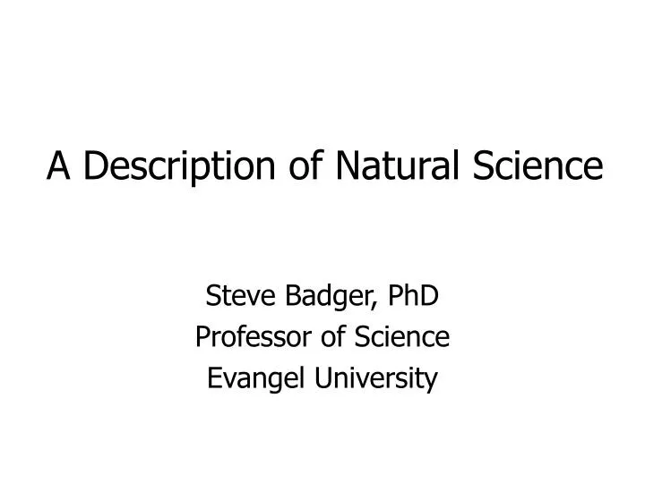 a description of natural science