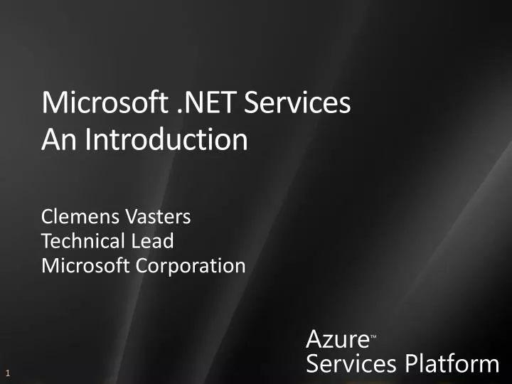 microsoft net services an introduction