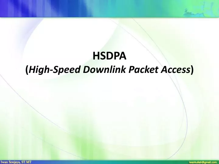 hsdpa high speed downlink packet access