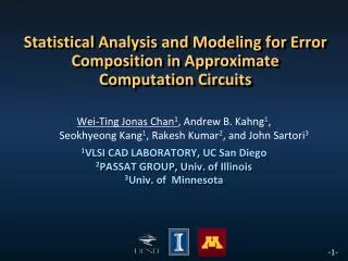 Statistical Analysis and Modeling for Error Composition in Approximate Computation Circuits