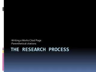 The Research Process