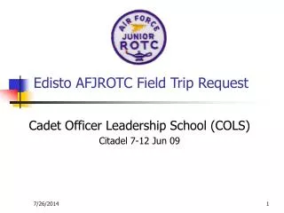 Edisto AFJROTC Field Trip Request