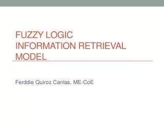Fuzzy Logic Information Retrieval Model