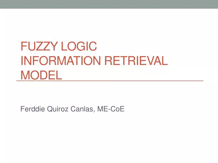 fuzzy logic information retrieval model