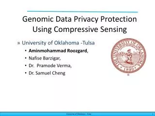 Genomic Data Privacy Protection Using Compressive Sensing