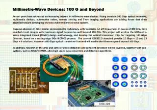 Millimetre-Wave Devices: 100 G and Beyond