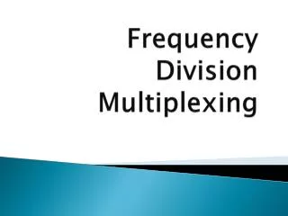 frequency division multiplexing
