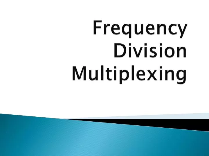 frequency division multiplexing