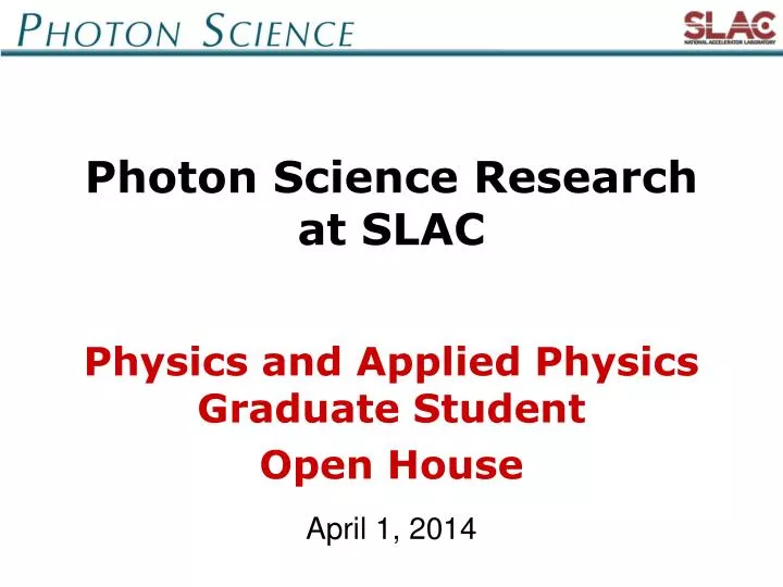 photon science research at slac