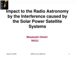 Impact to the Radio Astronomy by the Interference caused by the Solar Power Satellite Systems