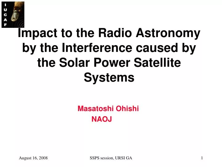 impact to the radio astronomy by the interference caused by the solar power satellite systems
