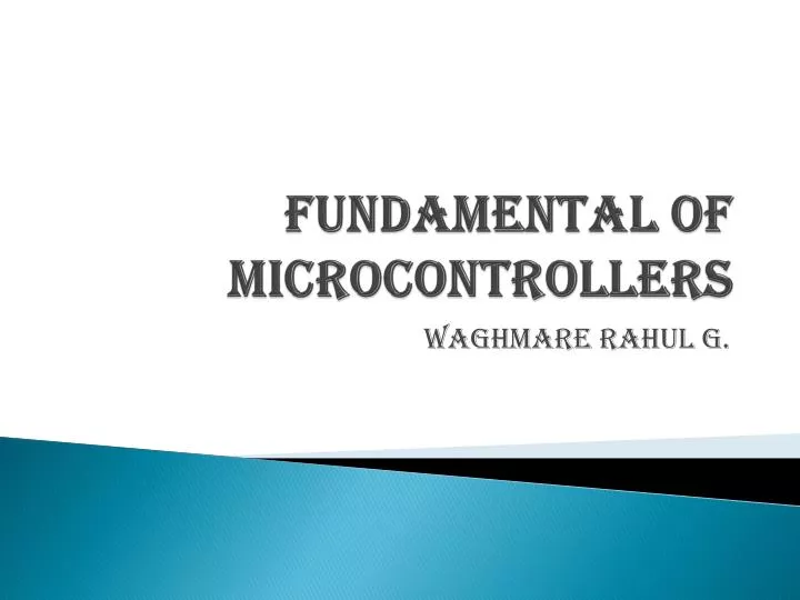fundamental of microcontrollers