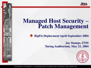 Managed Host Security – Patch Management