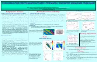 EVALUATING THE PERFORMANCE OF SATELLITE RAINFALL ESTIMATES USING DATA FROM NAME