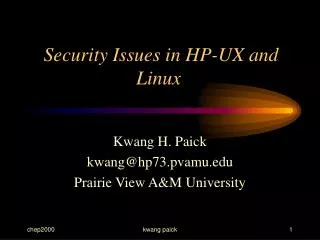 Security Issues in HP-UX and Linux