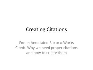 Creating Citations