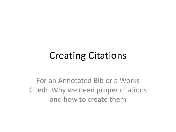 creating citations