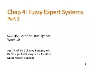 Chap 4: Fuzzy Expert Systems Part 2