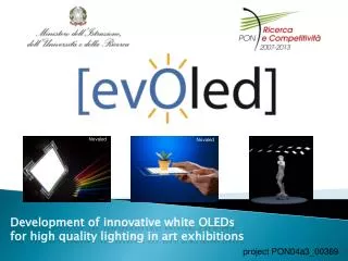 Development of innovative white OLEDs for high quality lighting in art exhibitions