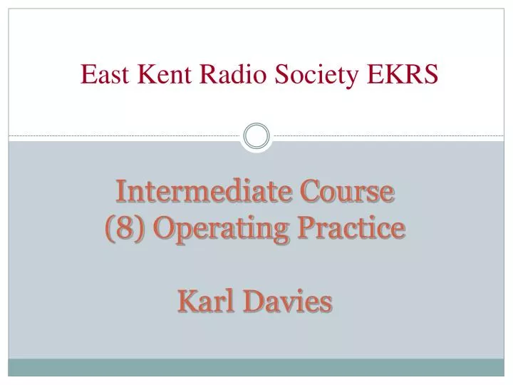 intermediate course 8 operating practice karl davies