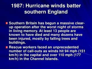 1987: Hurricane winds batter southern England