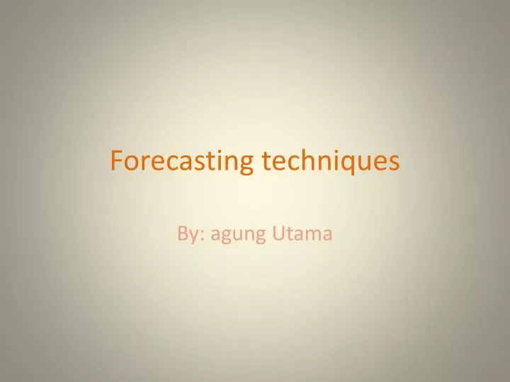 forecasting techniques